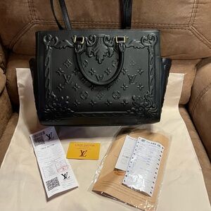 Louis Vuitton Black Embossed Satchel